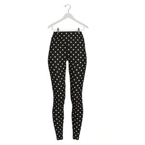 Women's Black Polka Dot Knit Leggings